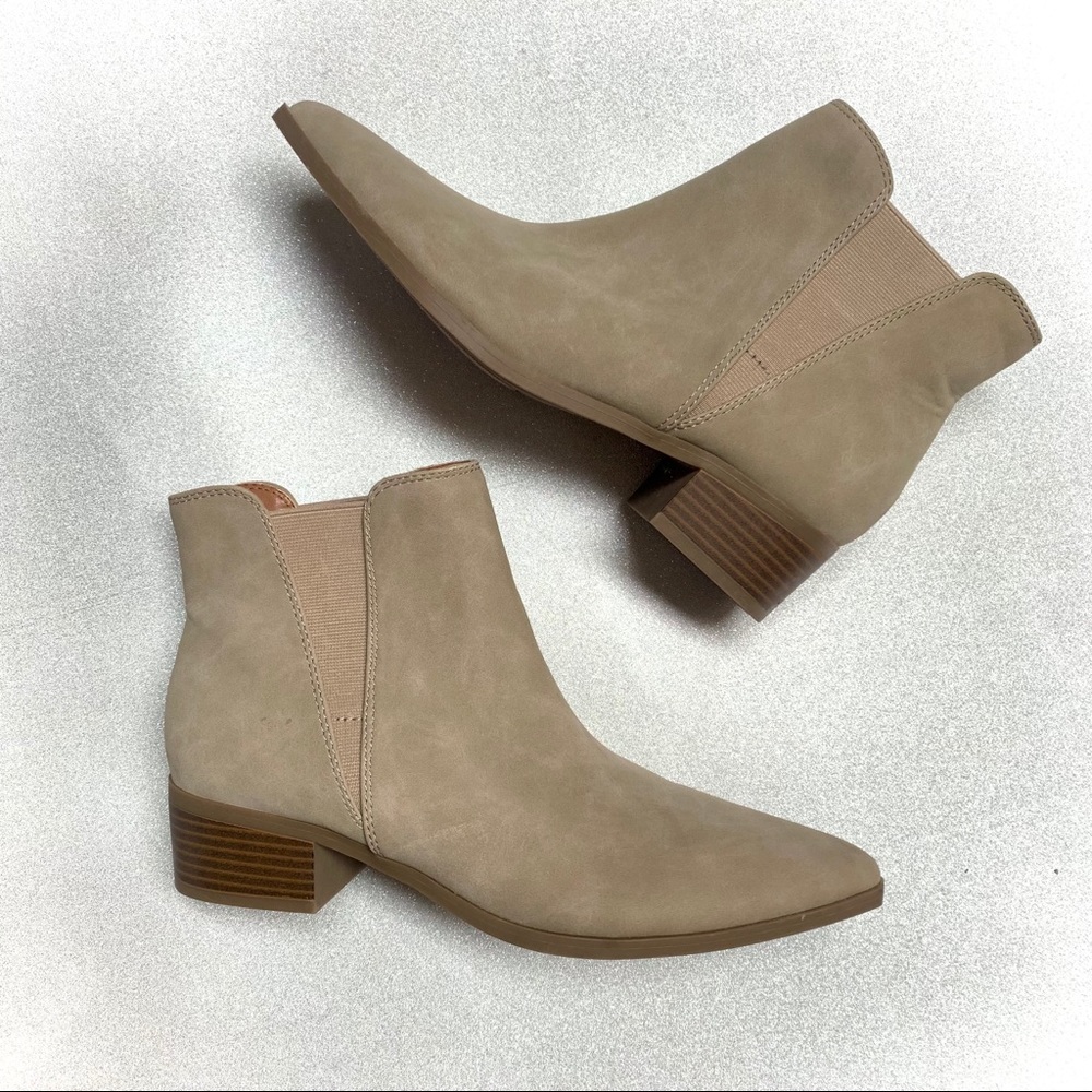 Faux Suede Pointy Boots- size 8